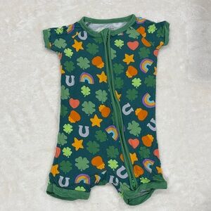 Little Sleepies Green and Orange Patterned Bodysuit